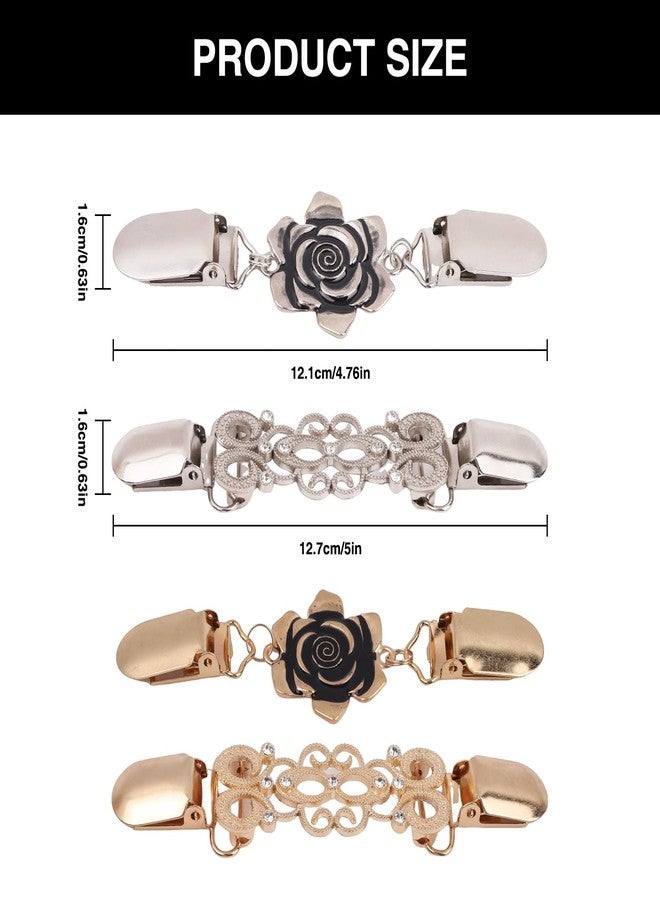 FRAMAD 4 Packs Vintage Dress Clips Back Cinch, Clothing Cincher for Back of Dress Shawl Sweater Cardigan Collar Fit Wsist for Women - Image 2